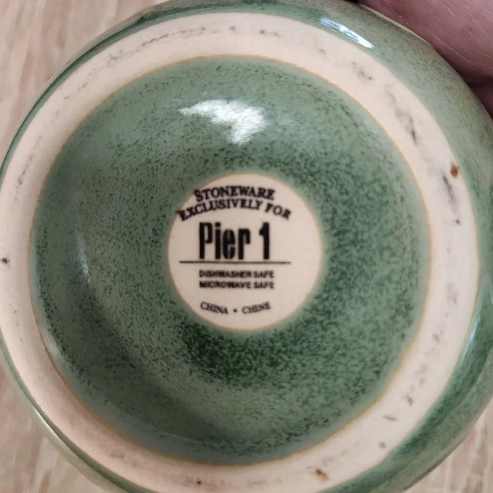 Pier 1 Green Stoneware Teapot